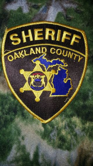 Patch Mi Michigan Oakland County Sheriff State Shape Outline Take - Off