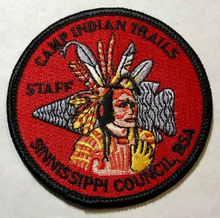 Camp Indian Trails Staff Patch,  Sinnissippi Council Boy Scouts Bsa