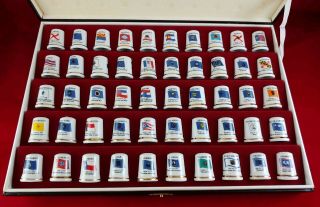 Finact Collectables Set 50 State Thimbles Nib