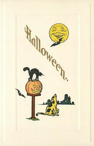 Halloween,  Gibson No Gib21 - 10,  Dog Howling At Moon,  Black Cat,  Bats,  Jol