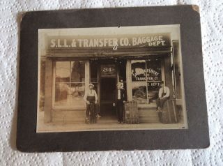 Cabinet Photo.  1906.  Salt Lake Livery And Transfer Co.  Baggage Dept.  Utah