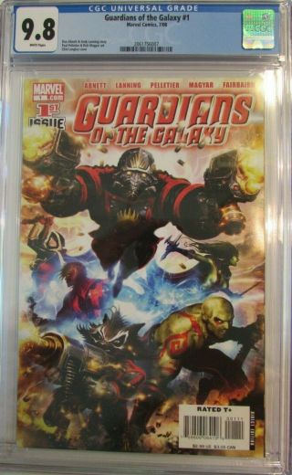 Guardians Of The Galaxy 1 (2008) Key 1st Team Star - Lord Rocket Cgc 9.  8 U383