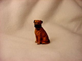 Bullmastiff Puppy Dog Figurine Resin Hand Painted Miniature Small Mini Statue