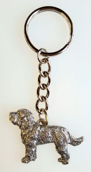 Labradoodle Keychain Pewter