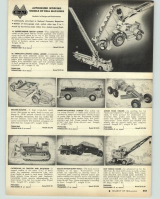 1954 Paper Ad Doepke Model Toy Trucks Heiliner Road Scraper Adams Grader Dozer