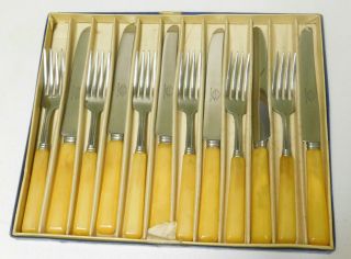 Vintage Royal Brand Cutlery Company Sharp Cutter Bakelite Forks And Knives