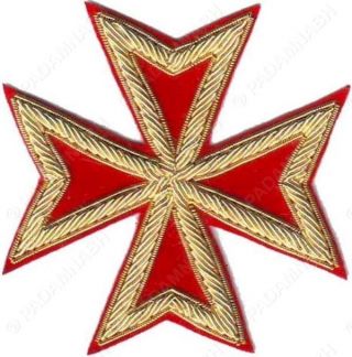 St.  John Order Malta Knights Maltese Cross Hand Embroidered (me - 005)