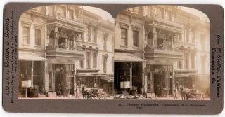 Geo.  W Griffith Stereoview Card Chinese Restaurant Chinatown San Francisco Ca
