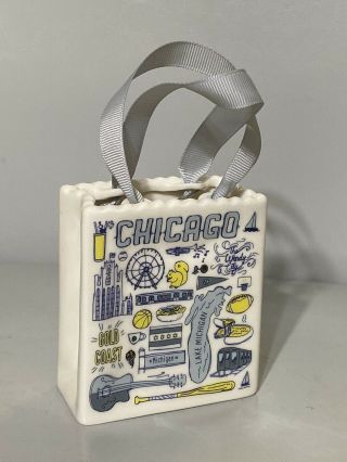 Starbucks Chicago Ceramic Bag Christmas Ornament Gift Card Holder 2019