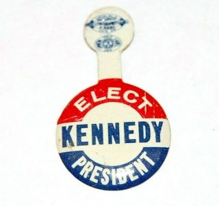 1960 John F Kennedy Jfk Tab Campaign Pin Pinback Button Political Presidential