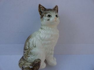 Vintage Lefton? Gray Cat Kitten 6 1/2 " Porcelain Figurine