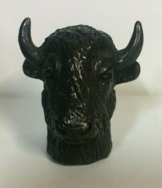 Carl Wagner Bronze Metal Figural Buffalo Thimble 1978 Signed 233