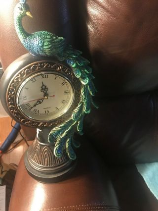 Peacock Clock Resin Glitter