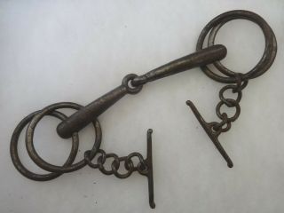 Military Heavy Watering Bit Ringgold Type Draft Horse 4 Ring Snaffle Toggle Halt