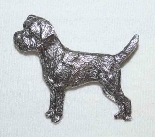 Border Terrier Dog Fine Pewter Pin Jewelry Art Usa Made