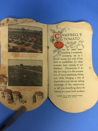 Antique 1914 Joseph CAMPBELL ' S SOUP Co.  Camden NJ Advertising Booklet 3