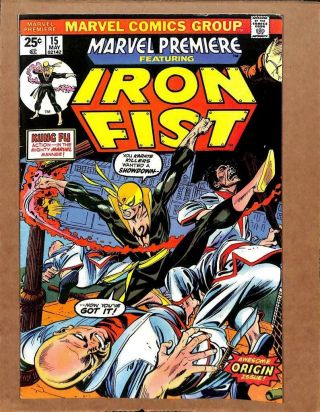 Marvel Premiere 15 - - Origin/1st App Iron Fist Marvel Comics