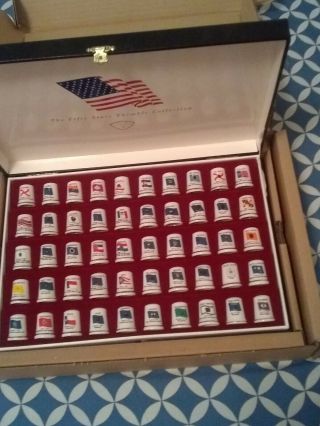 50 Porcelain State Thimble Set By Finact