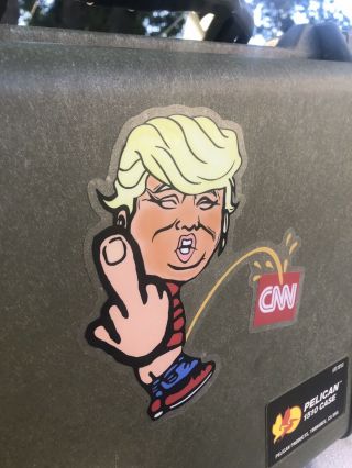 Funny Trump Pissing On Fake News Cnn Bumper Sticker.  Heavy Duty Vinyl Decal
