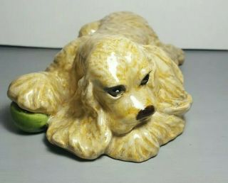 Vintage Ceramic Tan Blonde Cocker Spaniel Dog Figurine Statue