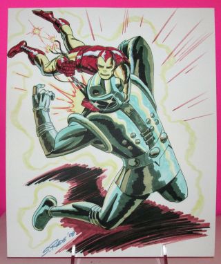 Iron Man Vs Titanium Man Art - Steve Rude Commission - Marvel Comics