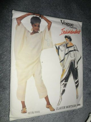 Rare Vtg Vogue Individualist Claude Montana Pattern 1566 Top Pant Size 8 Uncut