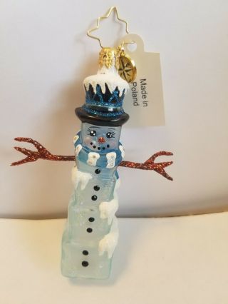 Radko Mr.  Frosty Cubes Little Gem 1018360 Glass Blown Ornament With.
