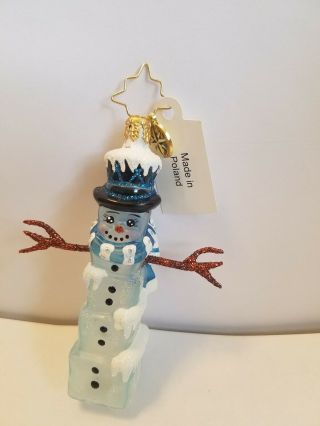 Radko Mr.  Frosty Cubes Little Gem 1018360 glass blown ornament with. 2