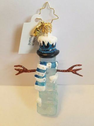 Radko Mr.  Frosty Cubes Little Gem 1018360 glass blown ornament with. 3