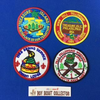 Boy Scout Oa Unami Lodge 1 Order Of The Arrow 4 Patches Ti Treasure Island,  Hart
