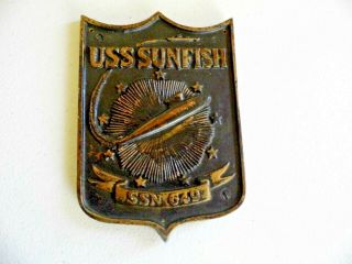 Us Navy Submarine Ship Plaque Uss Sunfish Ssn - 649