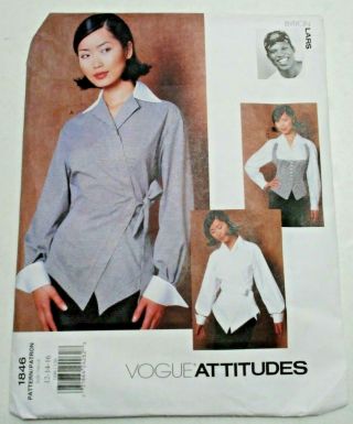 Byron Lars Shirt Vogue Attitudes 1846 Designer Size 12 16 16 Pattern Uncut