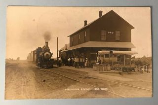 Ord Nebraska Ne Rppc Real Photo Postcard 1911 Burlington Station Railroad Depot
