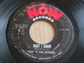 Doc & The Interns Baby I Know / We Can Work It Out Northern Soul 7 " Hear Now