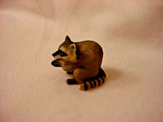 Raccoon Animal Figurine Resin Hand Painted Miniature Small Mini Collectible