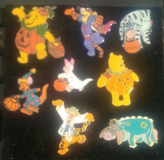 8 Halloween 2000 Pooh,  Tigger,  Eeyore,  Piglet & Roo Le Pins From Disneyland/wdw