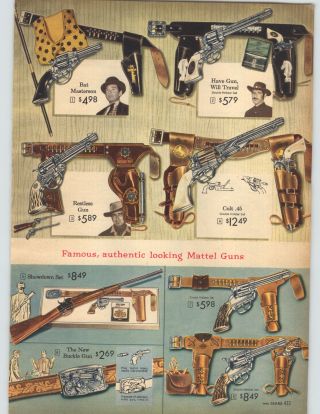 1959 Paper Ad 4 Pg Toy Matt Dillon Fanner 50 Cap Gun Pistol Colt 45 Maverick