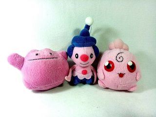 Pokemon Ditto Igglybuff & Mime Jr Plush Doll Toy Set Bandai Mini Friends Japan