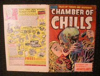 Cover Only 1954 Chamber Of Chills 23 Pre - Code Horror / Lee Elias Gd 2.  0