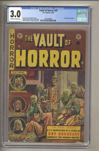 Vault Of Horror 29 (cgc 3.  0) Ow/w P; Ray Bradbury Adaptation; Ec; 1953 (c 27392)