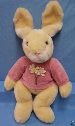 Plush Easter Bunny Rabbit Commonwealth Pink Flower 19 "