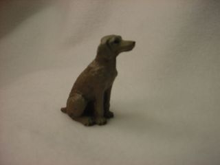 Weimaraner Puppy Dog Figurine Hand Painted Miniature Small Mini Collectible