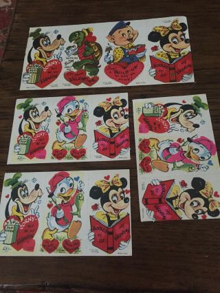 13 Vintage Disney Valentines Day Cards Goofy Minnie Mouse Donald Duck‘s Nephew