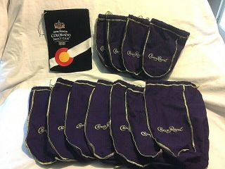 11 Crown Royal Bags - Purple And Gold - 1 Colorado Whisky Velvety Bag -