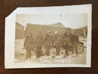 Ww 1 Photo,  Us Army,  Iowa Medics In Front Of Ambulance,  Near Demange,  France