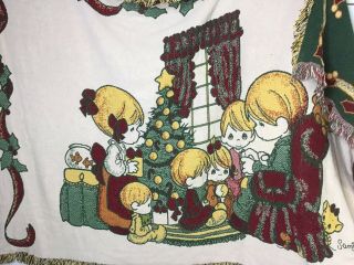 Precious Moments Throw Blanket Christmas Around The Tree Presents 64”x46”
