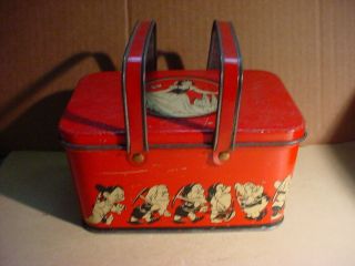 1938 Walt Disney Snow White & 7 Dwarfs Tin Lunch Box