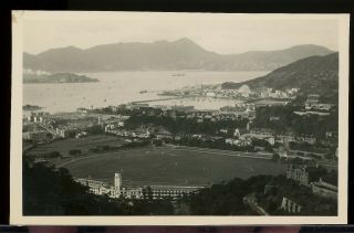 Rppc Real Photo Postcard Hong Kong China Harbor 1920 