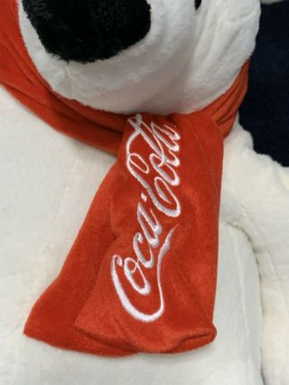 Coca - Cola Polar Bear Plush Red Scarf Coke Large 17 In White Christmas Gift 2