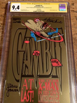 Gambit 1 Gold Edition Cgc Ss 9.  4 Signed By Howard Mackie Lee Weeks Klaus Janson